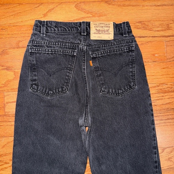 Vintage 90s Rare Levi’s 15921 Black Tapered Denim Jeans Size 10 Women’s - Picture 3 of 9